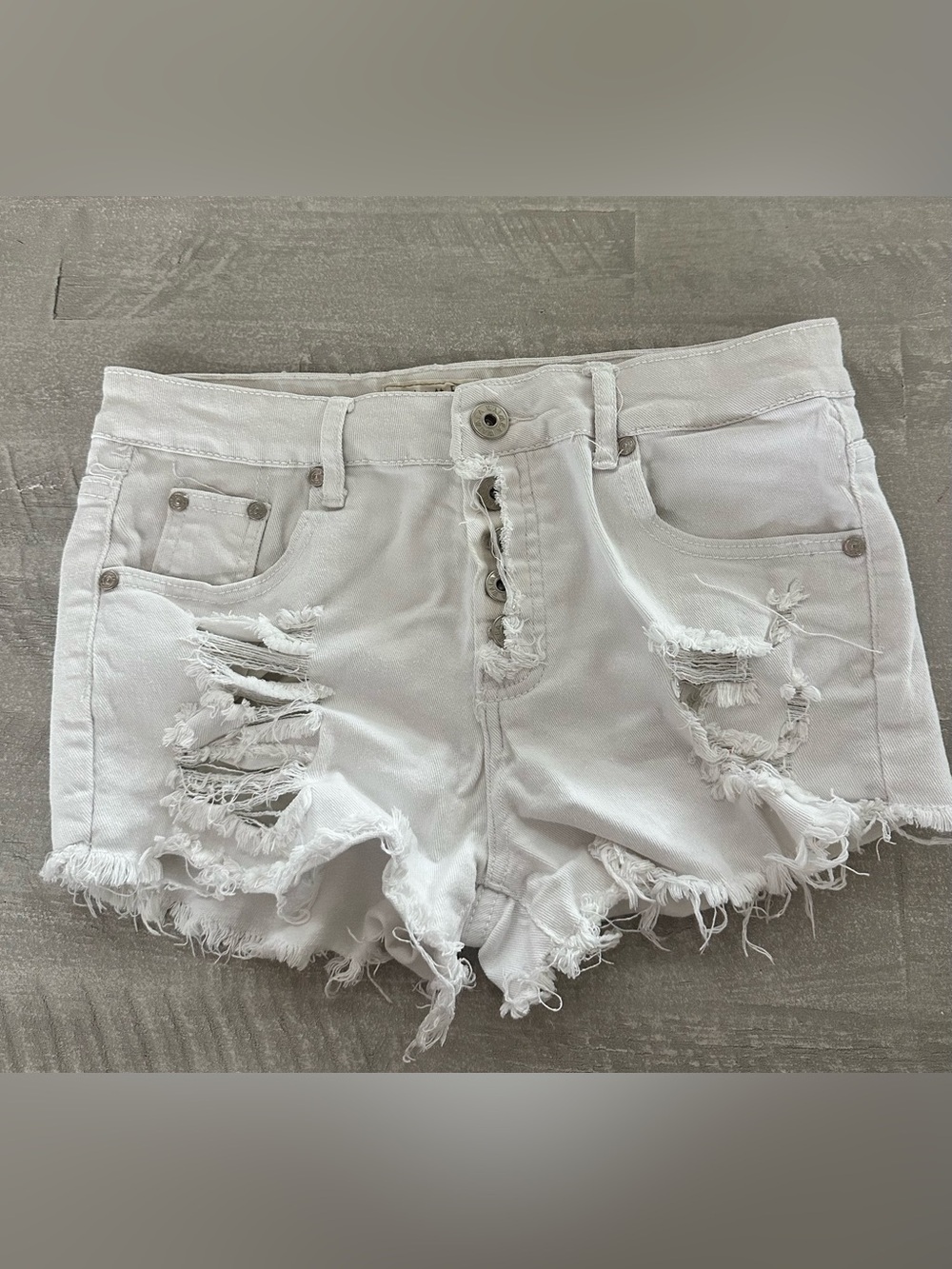 Waimea Juniors White  Cut Off Distressed Jean Shorts Casual Summer Size 11